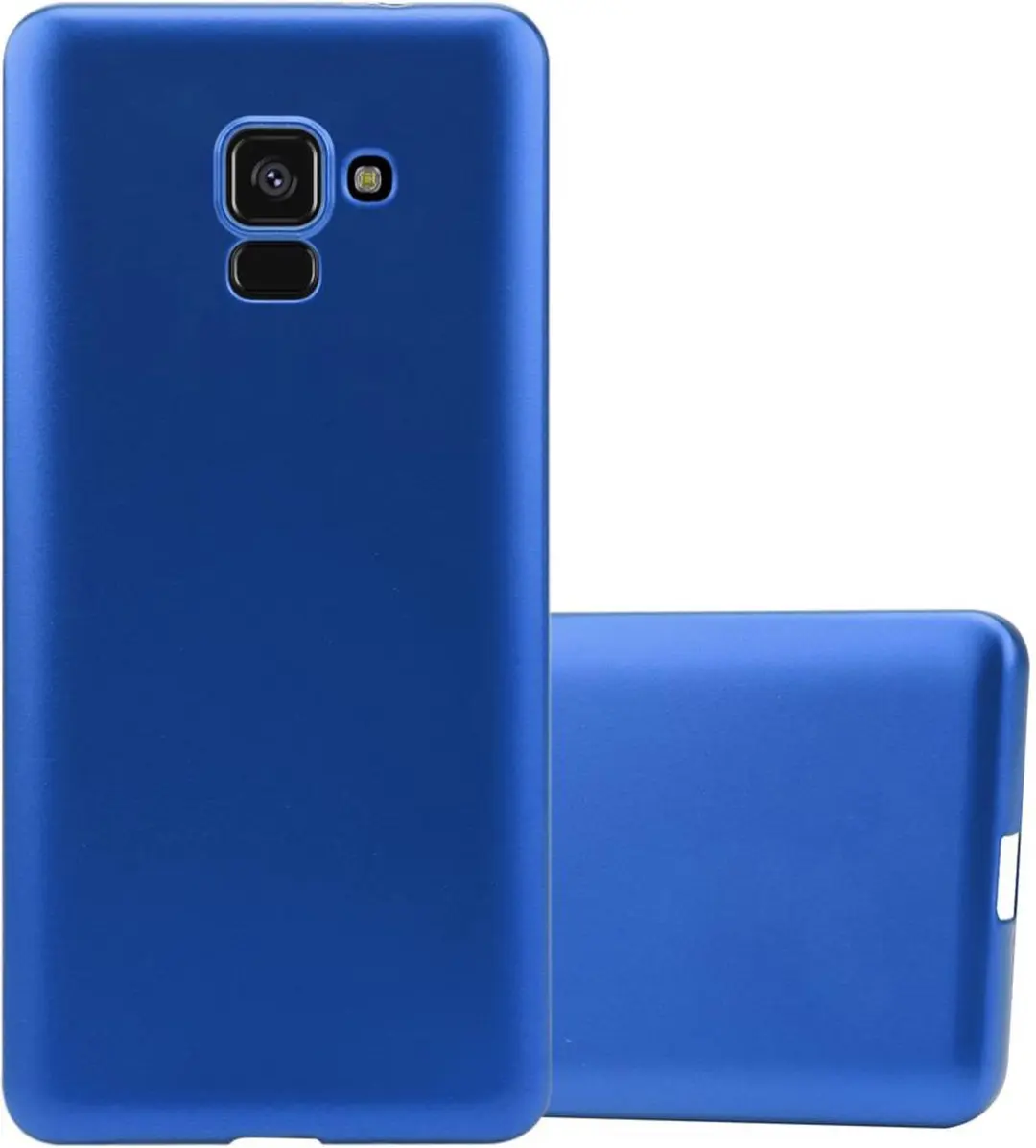 Cadorabo Hoesje geschikt voor Samsung Galaxy A8 2018 in METAAL BLAUW