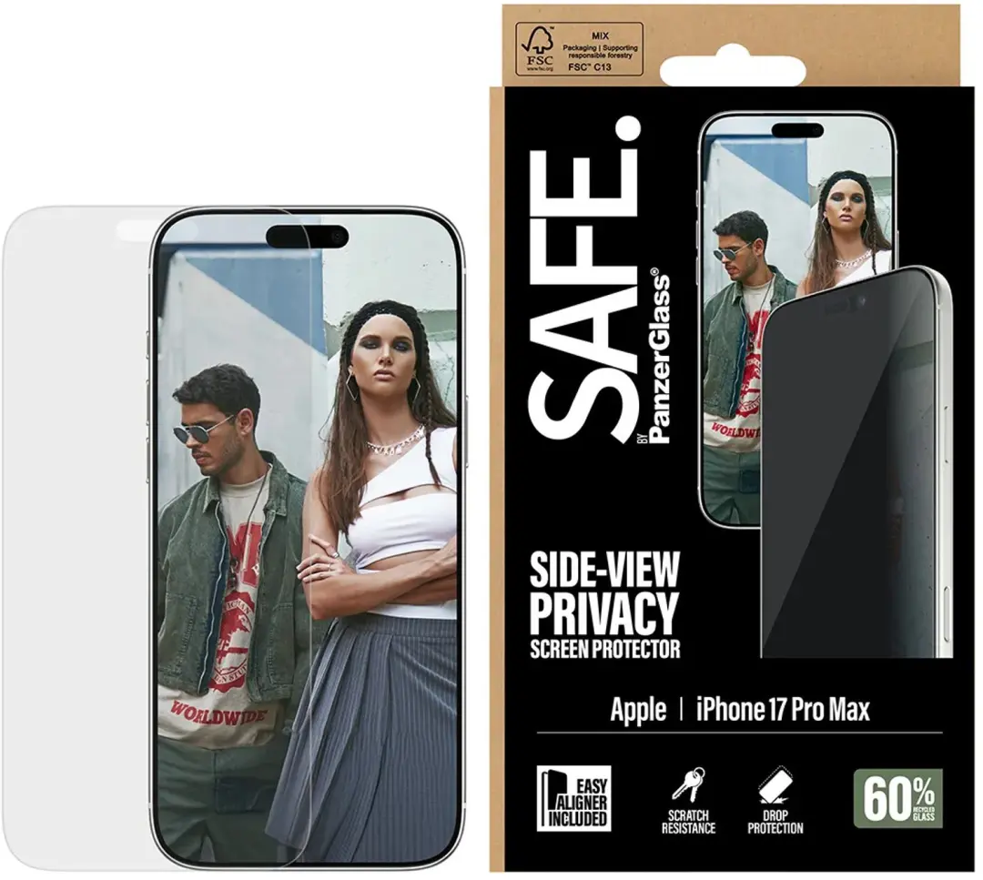 SAFE by PanzerGlass Privacy Screenprotector iPhone 17 Pro Max - afbeelding 6 van 6