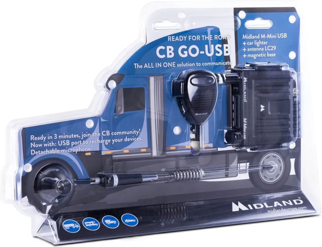 Midland M-Mini USB to Go C1262.05 CB-station - Zwart - afbeelding 3 van 6