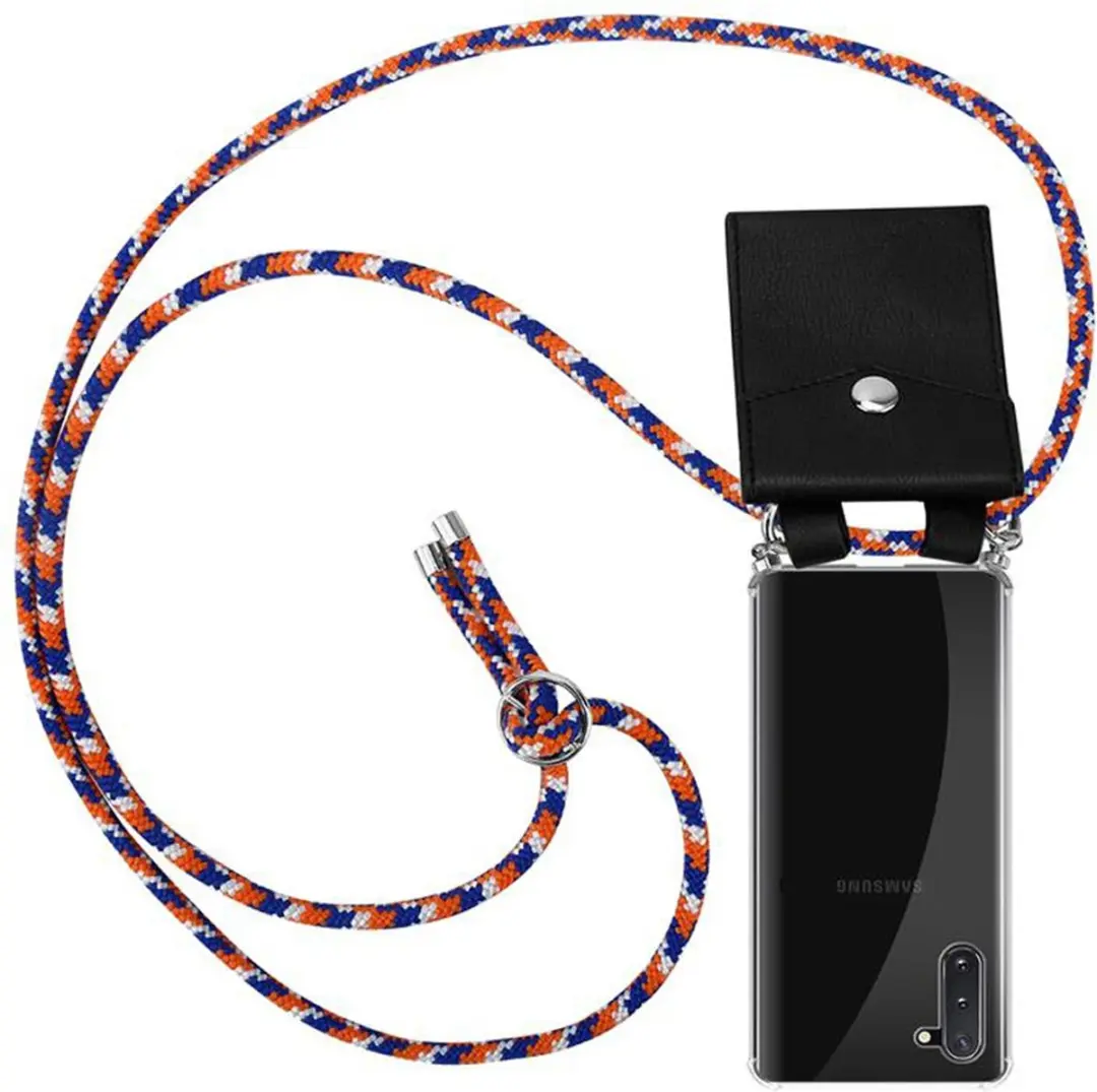 Cadorabo Hoesje geschikt voor Samsung Galaxy NOTE 10 in ORANJE BLAUW WIT