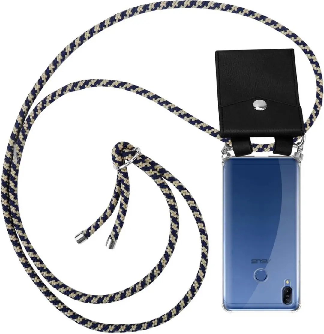 Cadorabo Hoesje geschikt voor Asus ZenFone MAX M2 in DONKER BLAUW GEEL