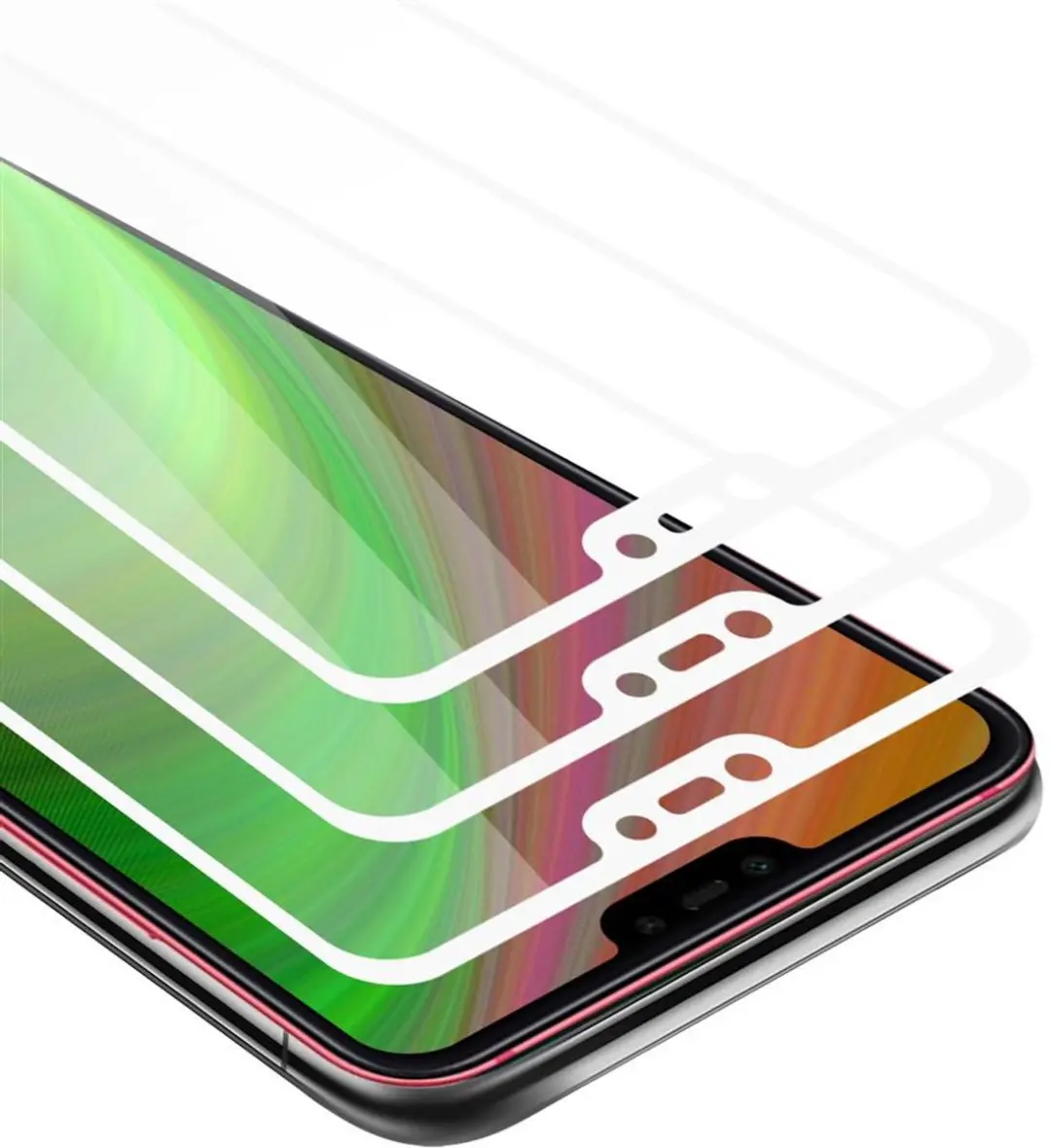 Cadorabo 3x Screenprotector geschikt voor Xiaomi Mi 8 LITE Volledig scherm pants