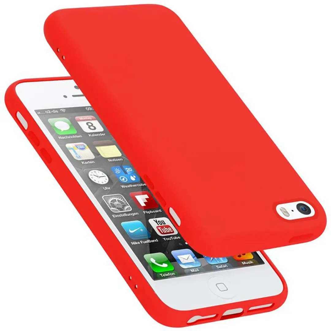 Cadorabo Hoesje geschikt voor Apple iPhone 5 / 5S / SE 2016 in LIQUID ROOD