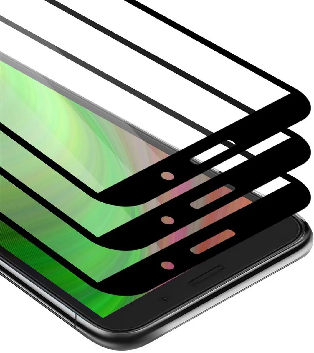 Cadorabo 3x Screenprotector geschikt voor Honor 9S / Huawei Y5P Volledig scherm