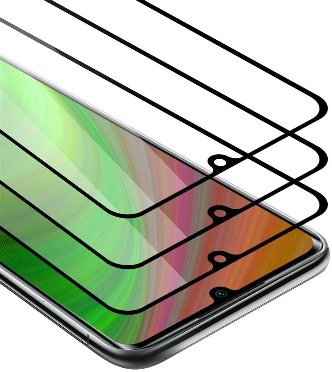 Cadorabo 3x Screenprotector geschikt voor Xiaomi Mi NOTE 10 Volledig scherm pant