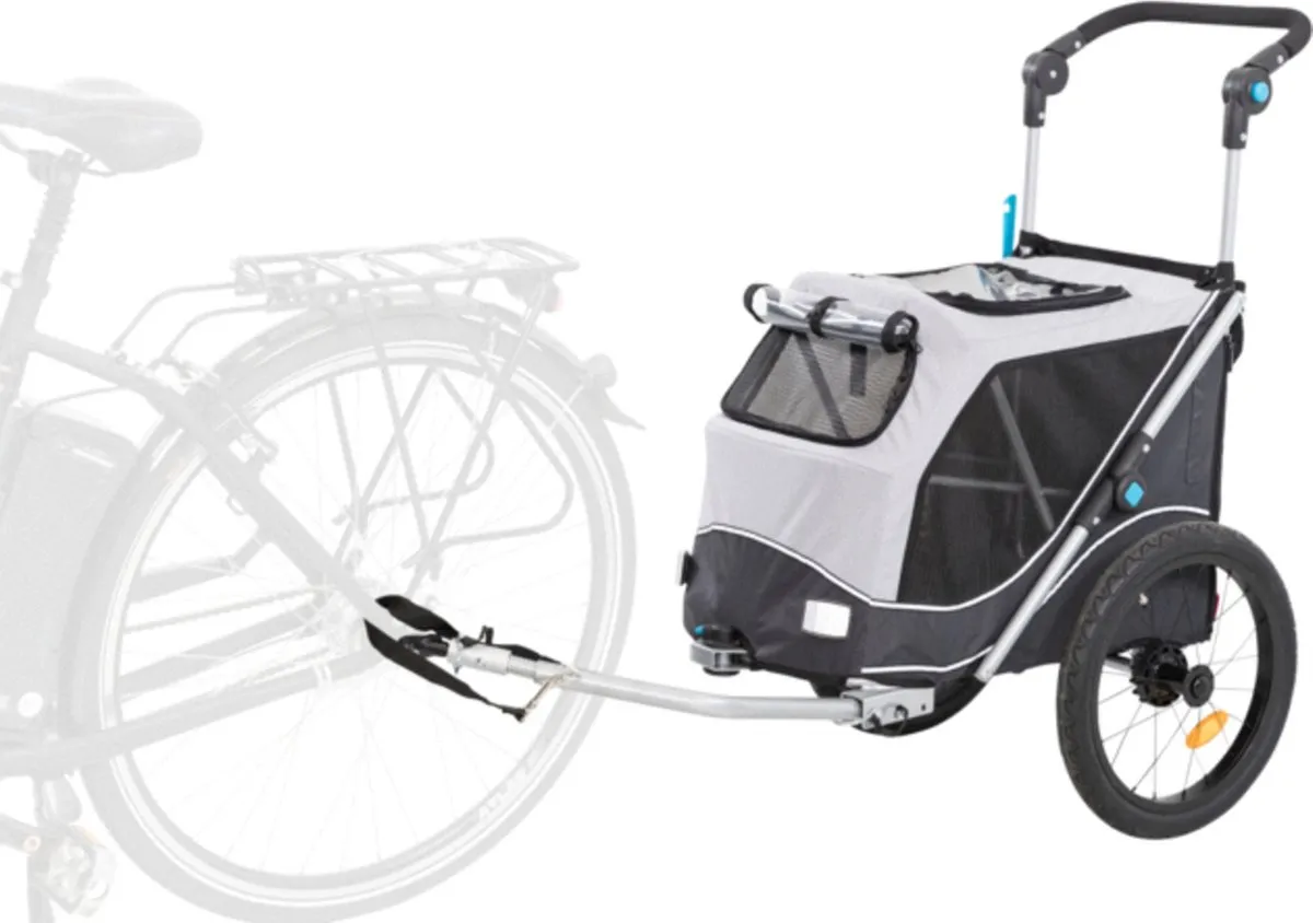 Trixie Hondenfietskar Opvouwbaar - 74x58x93cm - Grijs - afbeelding 6 van 6