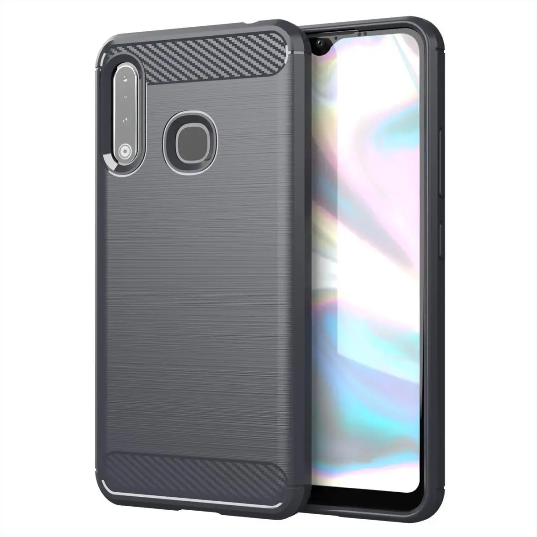 Cadorabo Hoesje geschikt voor Samsung Galaxy A70e in BRUSHED GRIJS