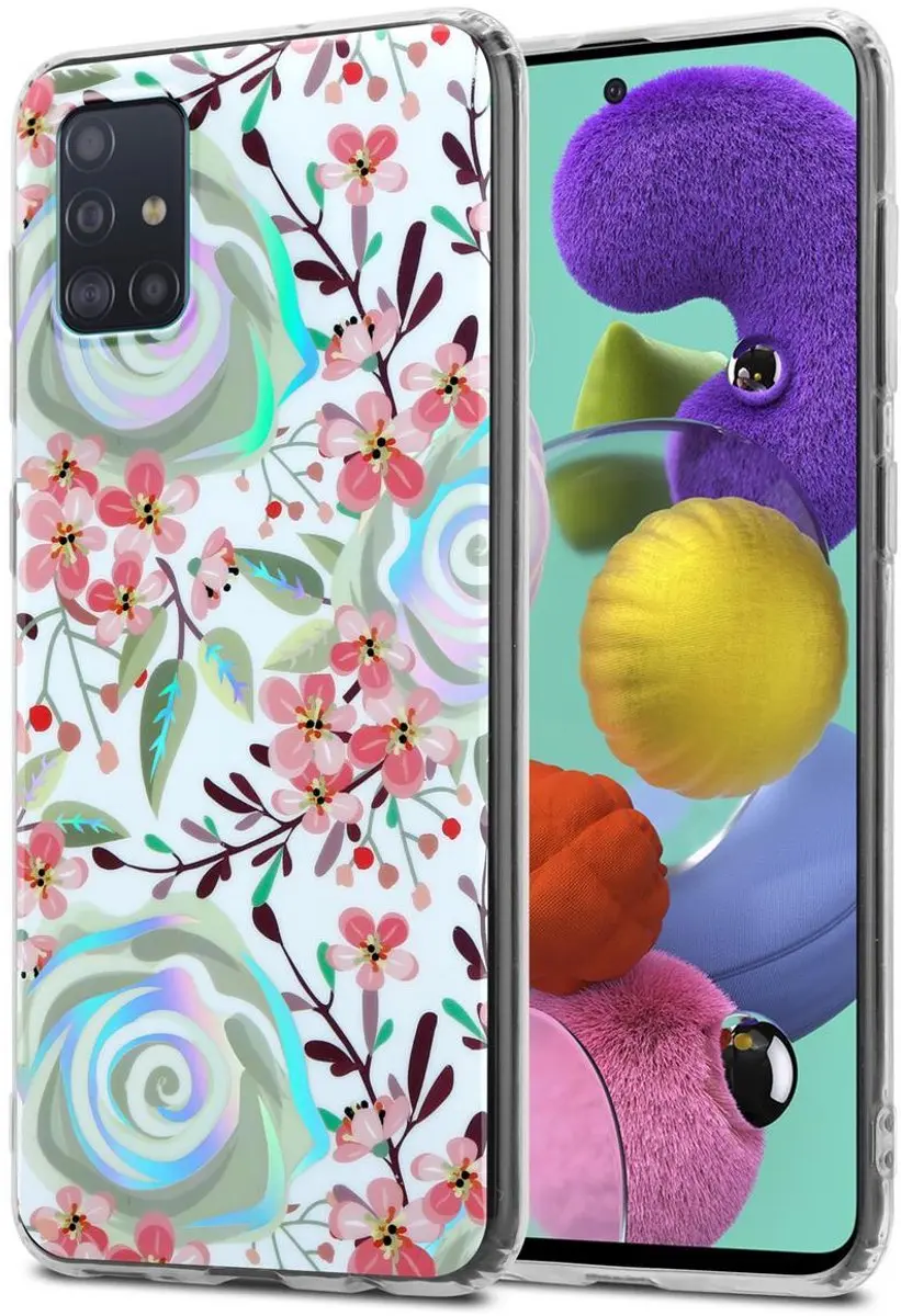 Cadorabo Hoesje geschikt voor Samsung Galaxy A51 4G / M40s in PERZIK BLOESEMS