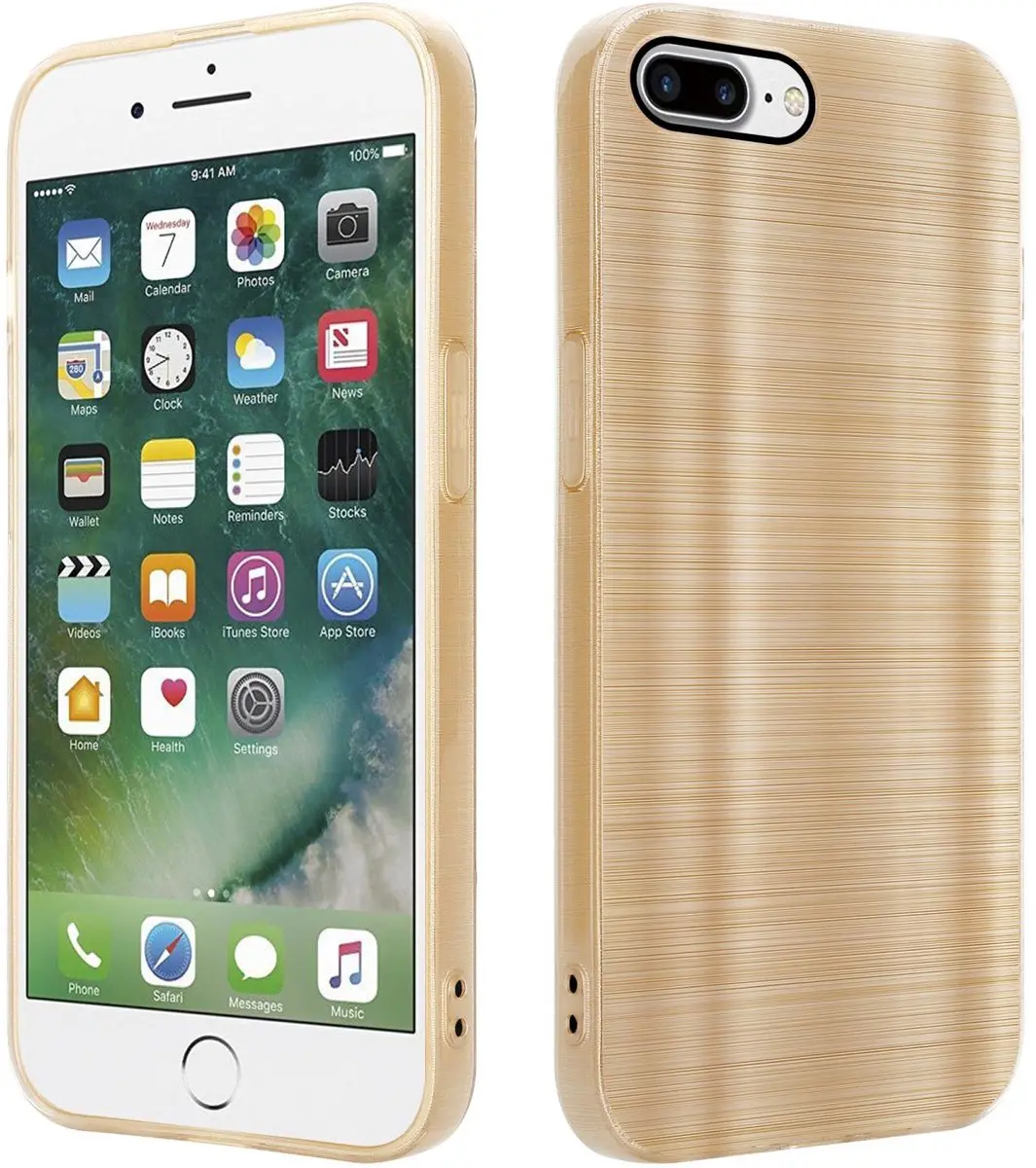 Cadorabo Hoesje geschikt voor Apple iPhone 7 PLUS / 7S PLUS / 8 PLUS in Brushed