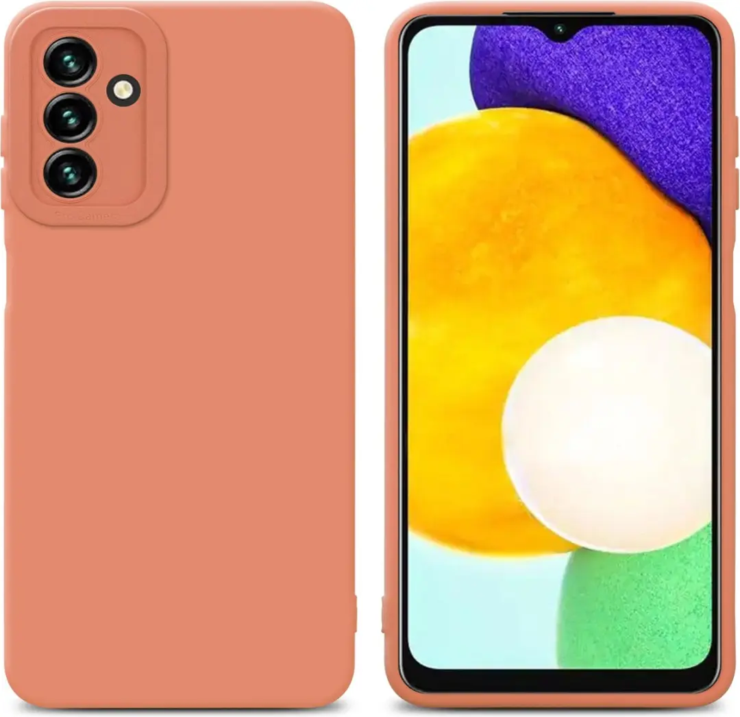 Cadorabo Hoesje geschikt voor Samsung Galaxy A13 5G in FLUID LICHT ORANJE