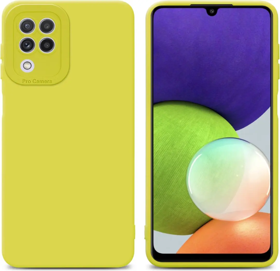 Cadorabo Hoesje geschikt voor Samsung Galaxy A22 4G in FLUID GEEL