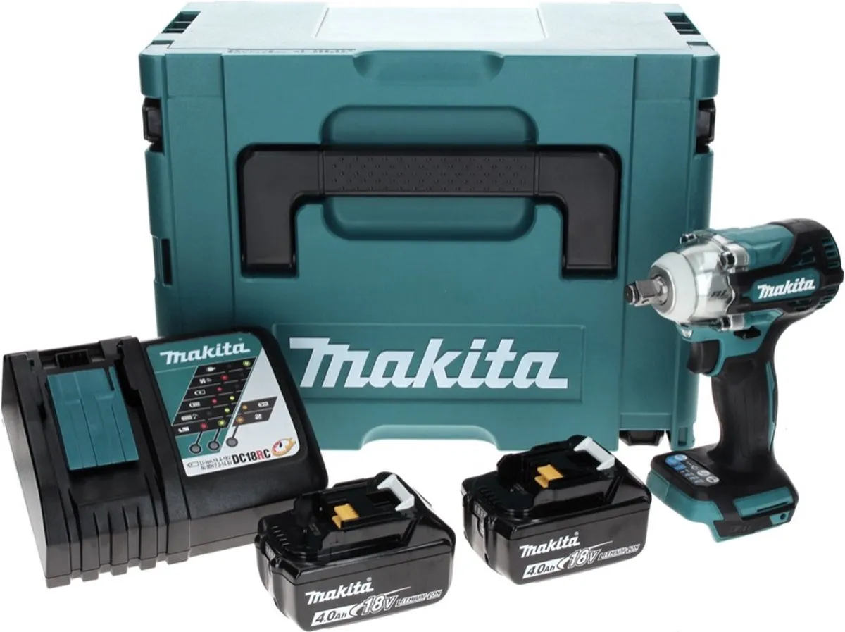 Makita DTW 300 RMJ Slagmoersleutel 18V 330Nm - 2x 4,0Ah + Oplader