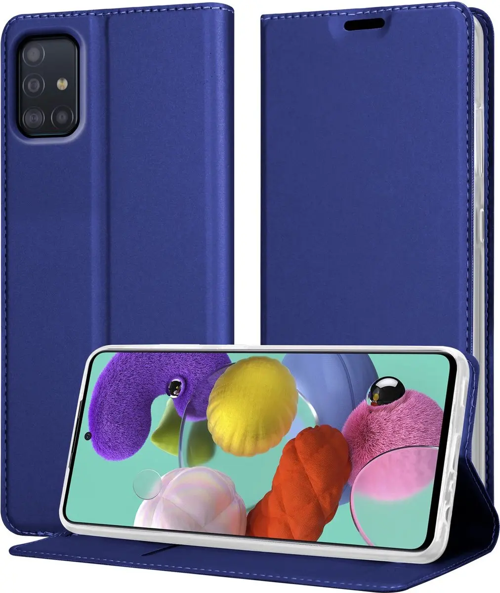 Cadorabo Hoesje geschikt voor Samsung Galaxy A51 5G in CLASSY DONKER BLAUW