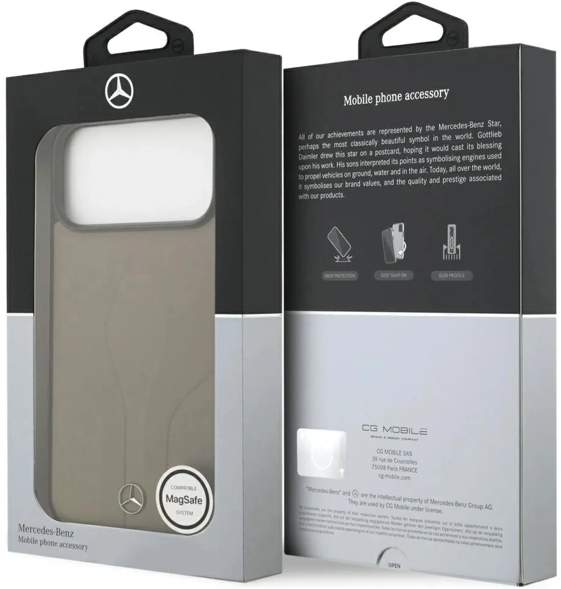 Mercedes The Move MagSafe Lederen Hoesje iPhone 17 Pro Max - Zwart