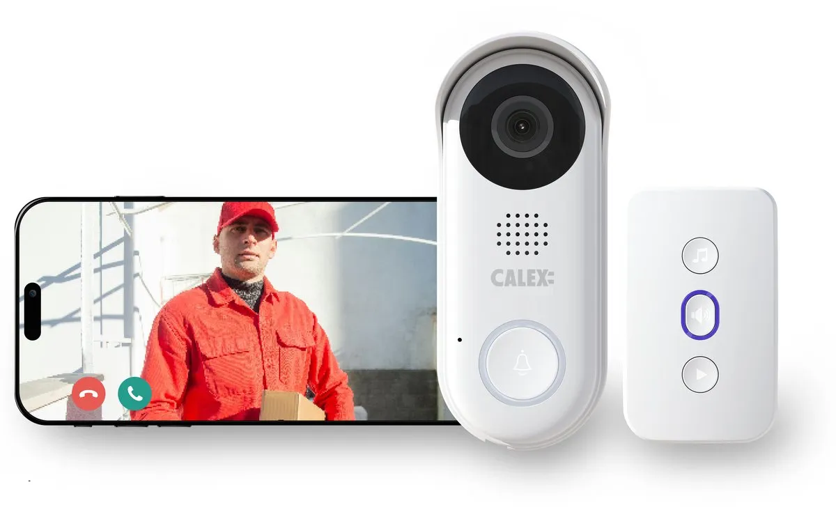 Calex Smart Security Starterset Buiten 5501001781 - 2 PTZ Camera's + Video‑Deurbel Full HD - Wit