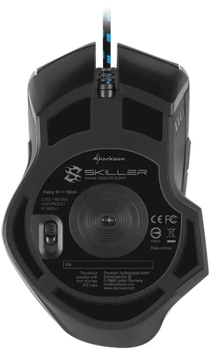Sharkoon Skiller SGM1 RGB Gaming Muis 10800dpi - Zwart - afbeelding 6 van 6