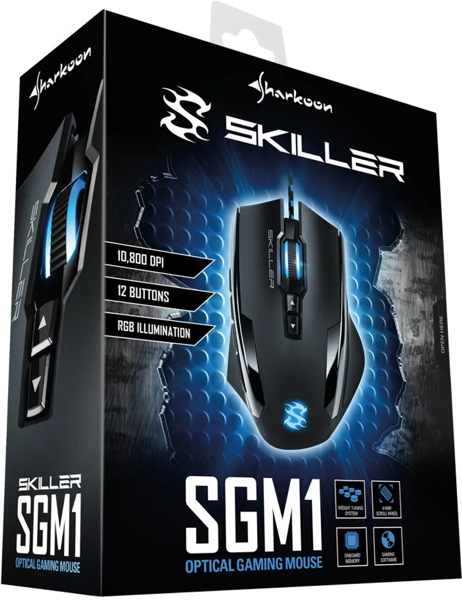 Sharkoon Skiller SGM1 RGB Gaming Muis 10800dpi - Zwart