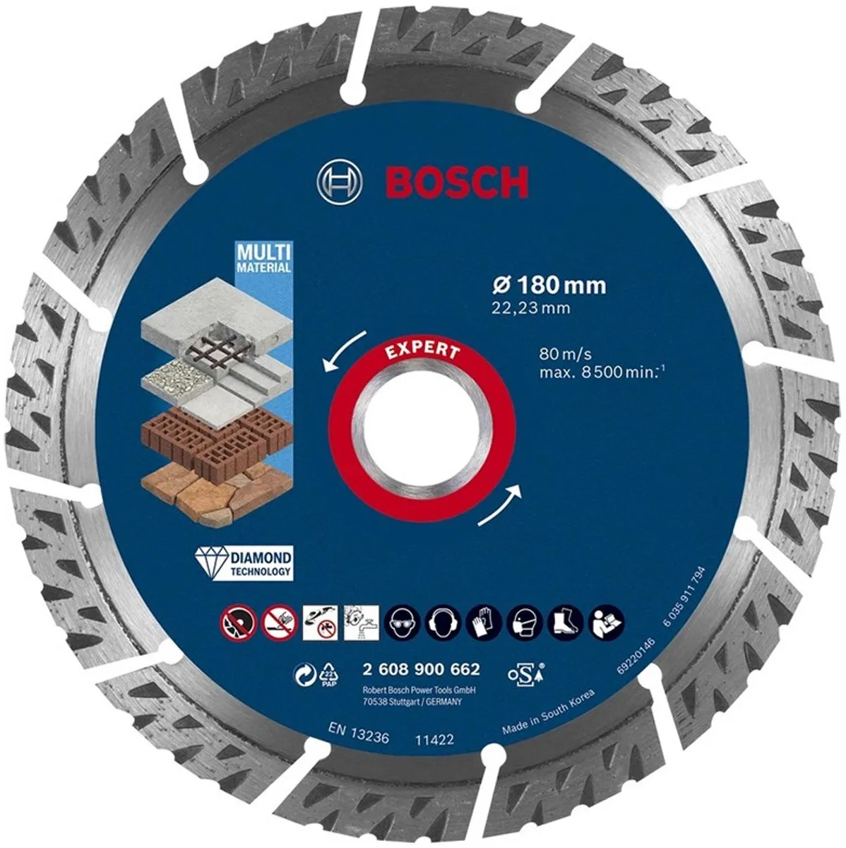 Bosch Professional Expert MultiMaterial Diamantdoorslijpschijf 180mm