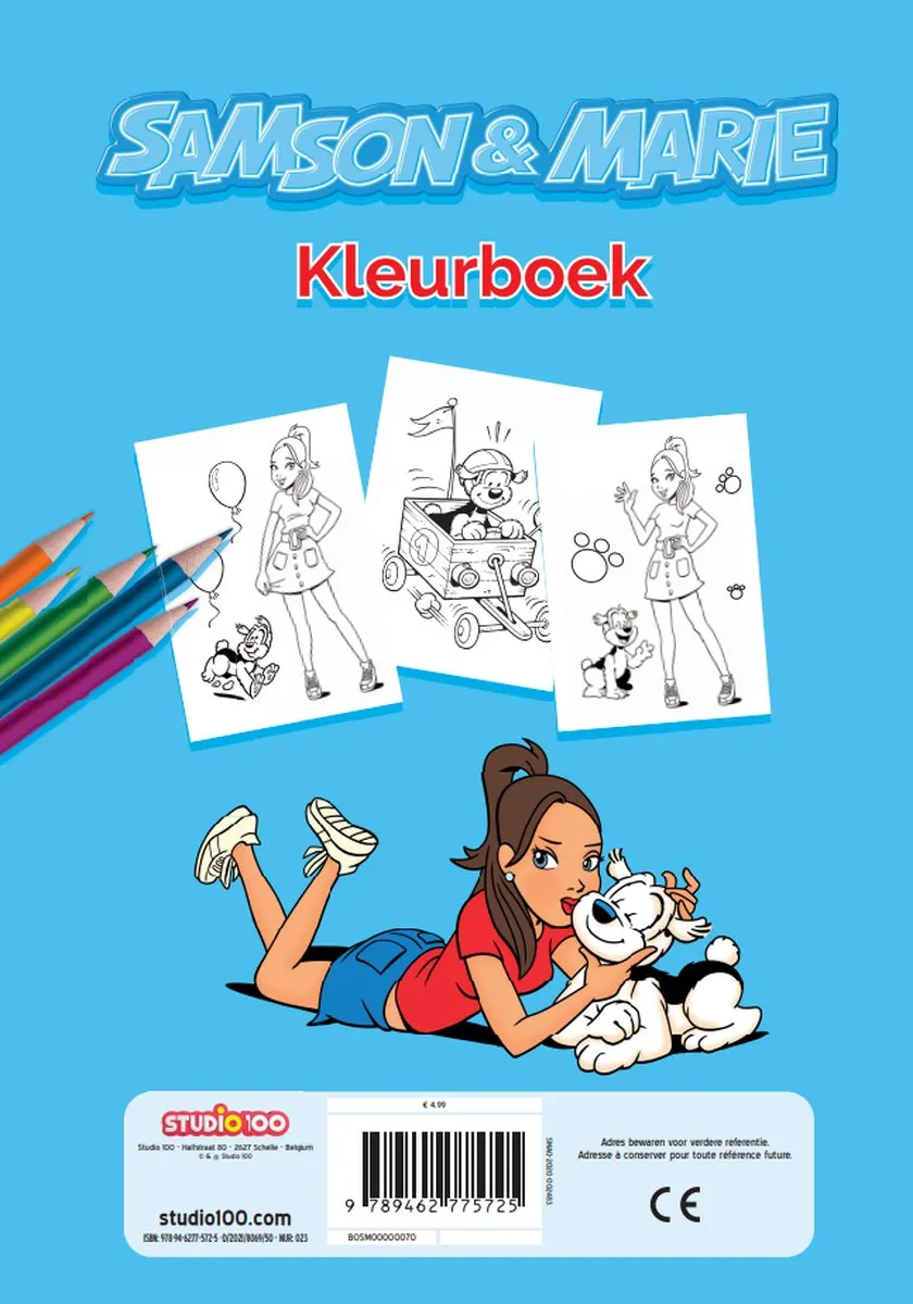 Studio 100 Samson & Marie Kleurboek - 32 Pagina's - Rood/Blauw