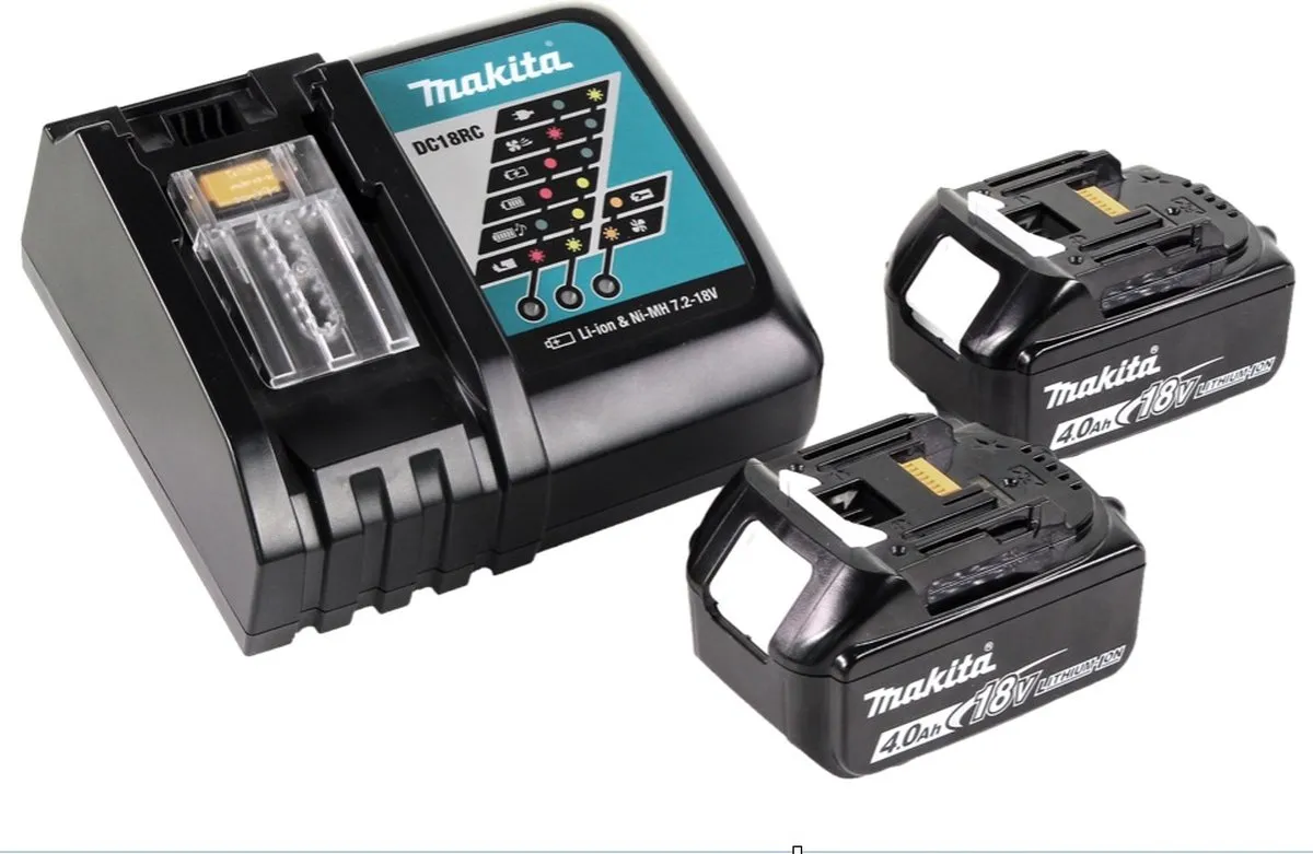 Makita DVC 750 LRMX3 Stofzuiger 18V - 7,5L - 2x 4,0Ah accu + lader - Groen