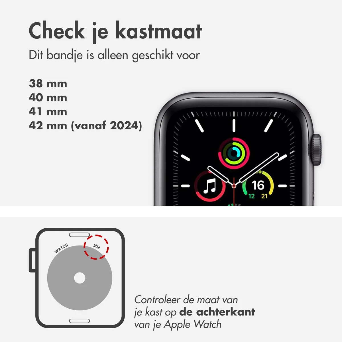 Apple Siliconen solobandje voor de Apple Watch | 38/40/41/42 mm - Maat 5 - Storm Blue