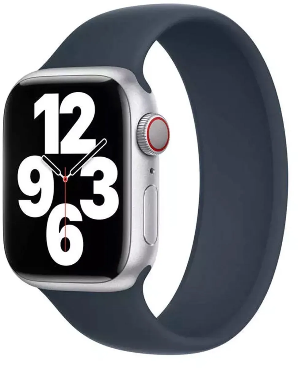 Apple Siliconen solobandje voor de Apple Watch | 38/40/41/42 mm - Maat 5 - Storm Blue