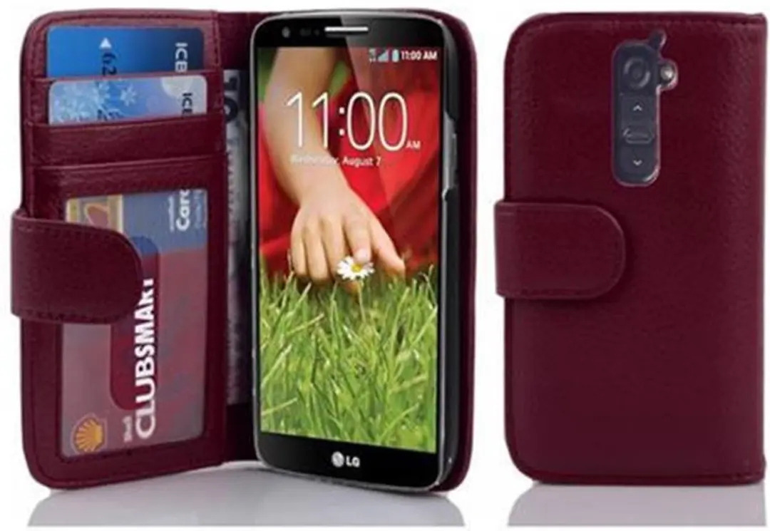 Cadorabo Hoesje geschikt voor LG G2 in BORDEAUX PAARS