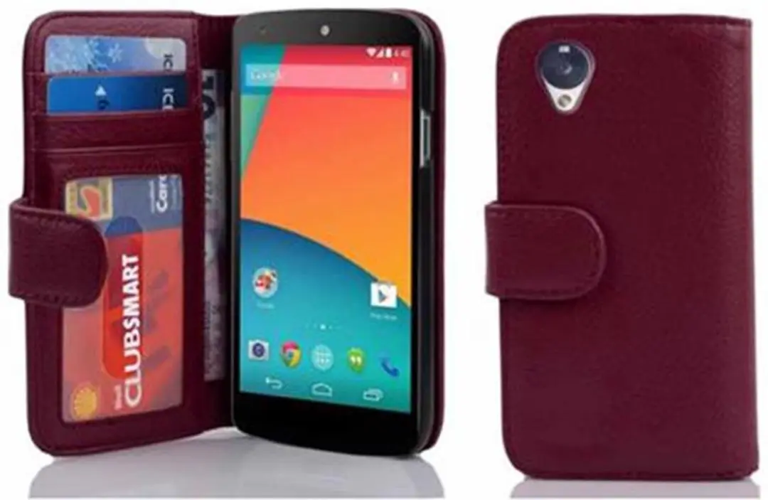 Cadorabo Hoesje geschikt voor LG Google NEXUS 5 in BORDEAUX PAARS