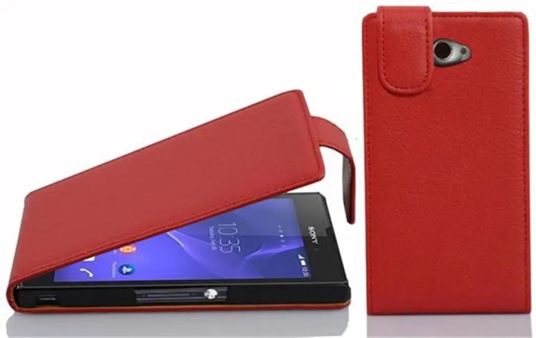 Cadorabo Hoesje geschikt voor Sony Xperia M2 / M2 AQUA in INFERNO ROOD