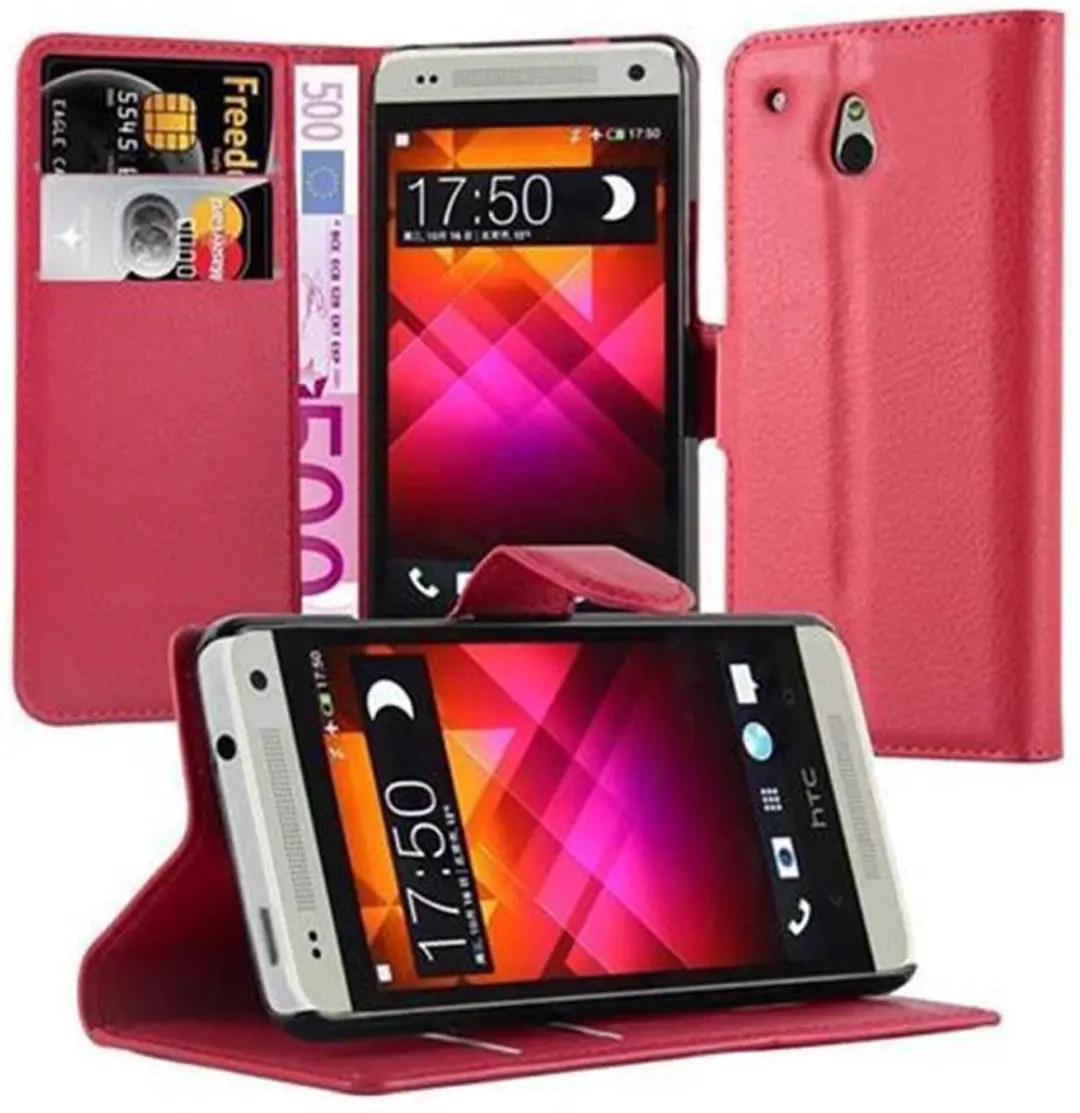 Cadorabo Hoesje geschikt voor HTC ONE M4 MINI in KARMIJN ROOD