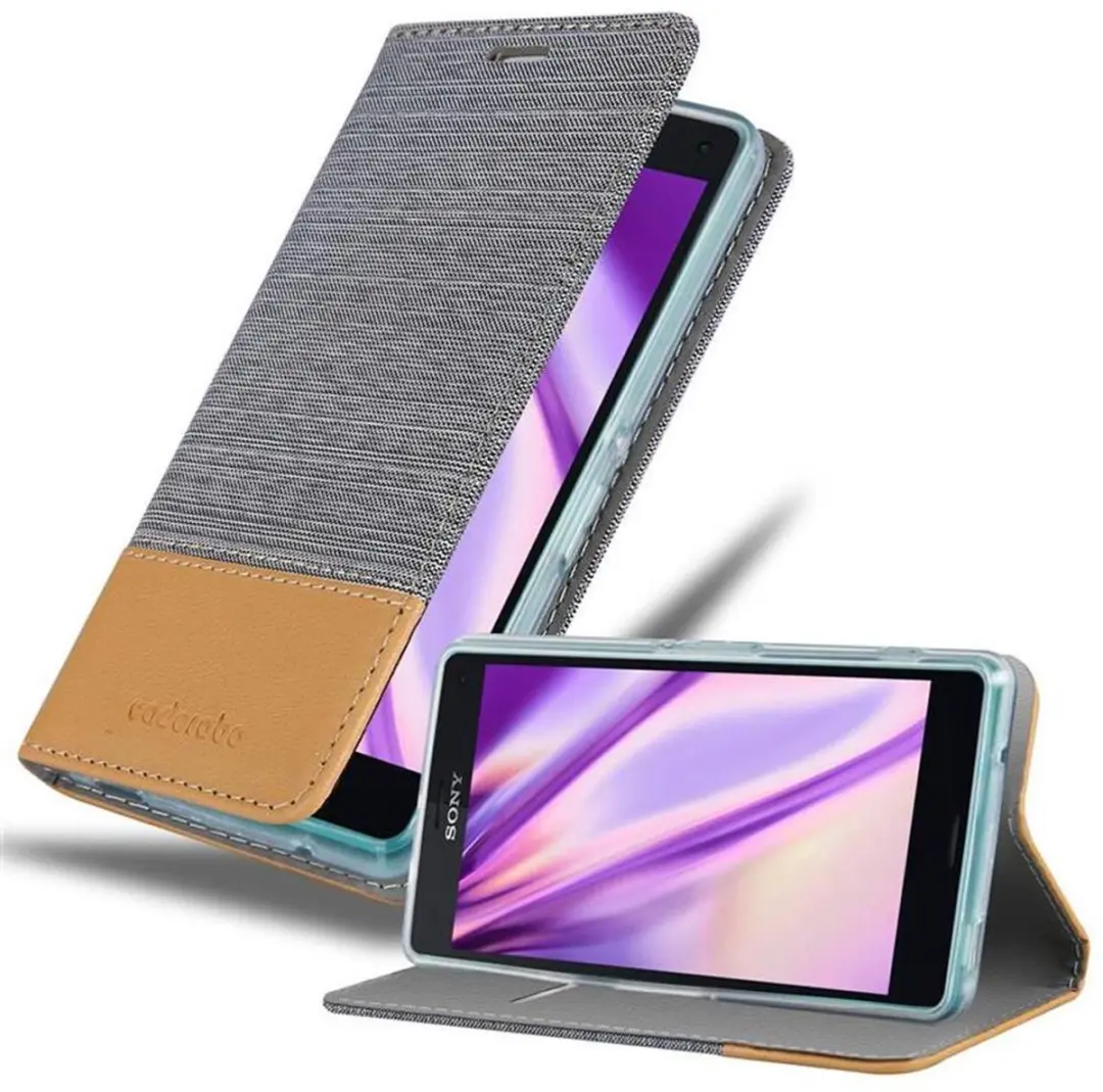 Cadorabo Hoesje geschikt voor Sony Xperia Z3 COMPACT in LICHTGRIJS BRUIN