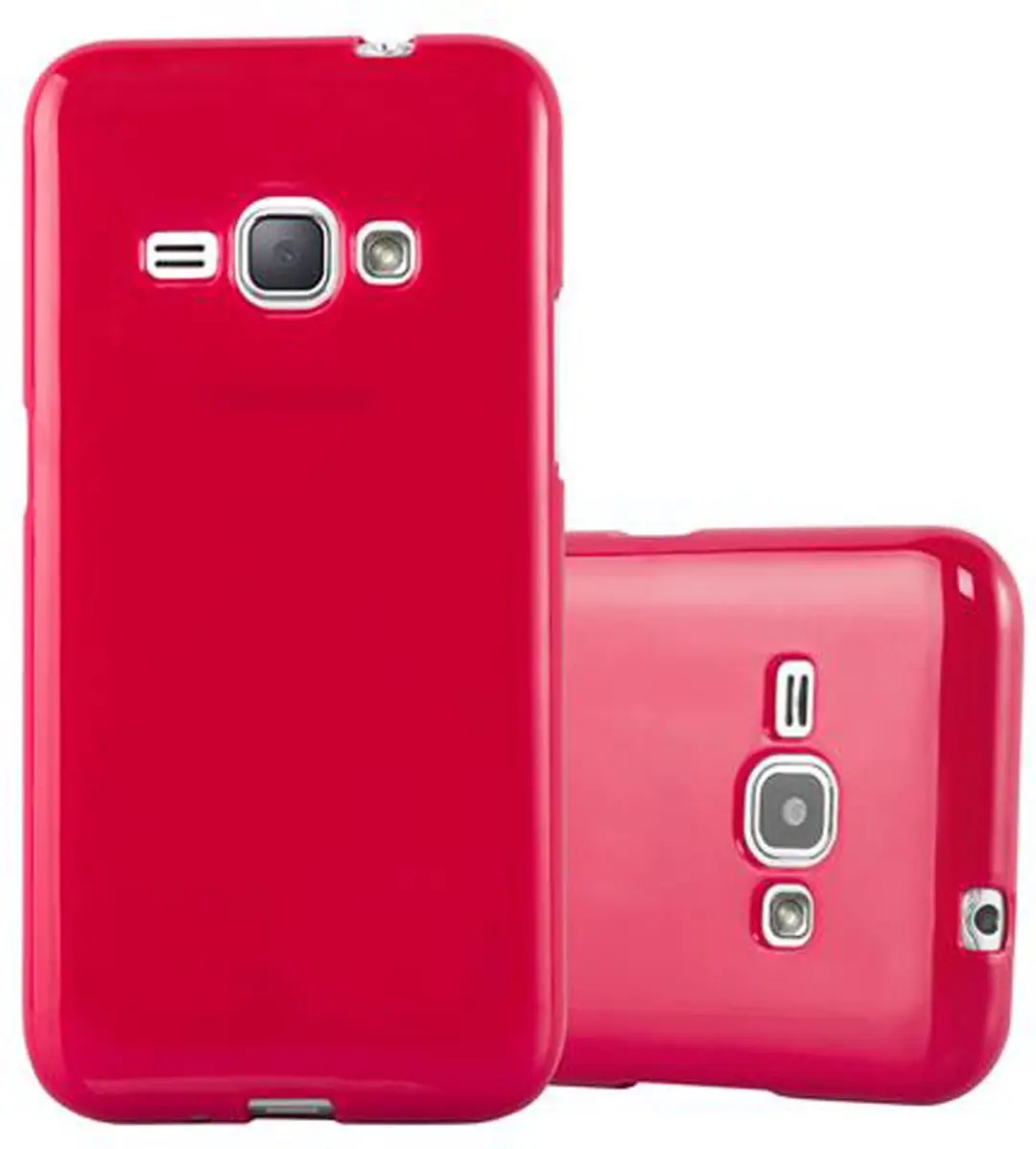 Cadorabo Hoesje geschikt voor Samsung Galaxy J1 2015 in JELLY ROOD