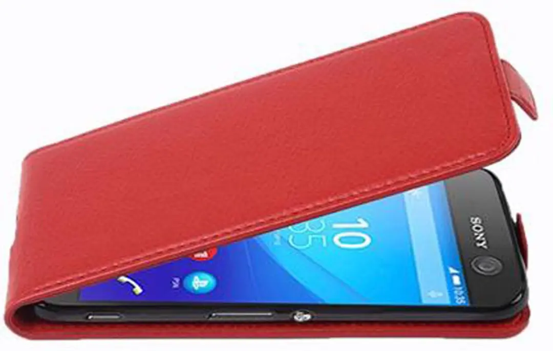 Cadorabo Hoesje geschikt voor Sony Xperia M5 in INFERNO ROOD