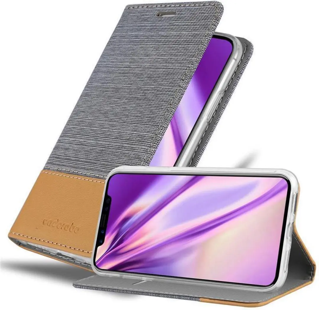 Cadorabo Hoesje geschikt voor Apple iPhone X / XS in LICHTGRIJS BRUIN