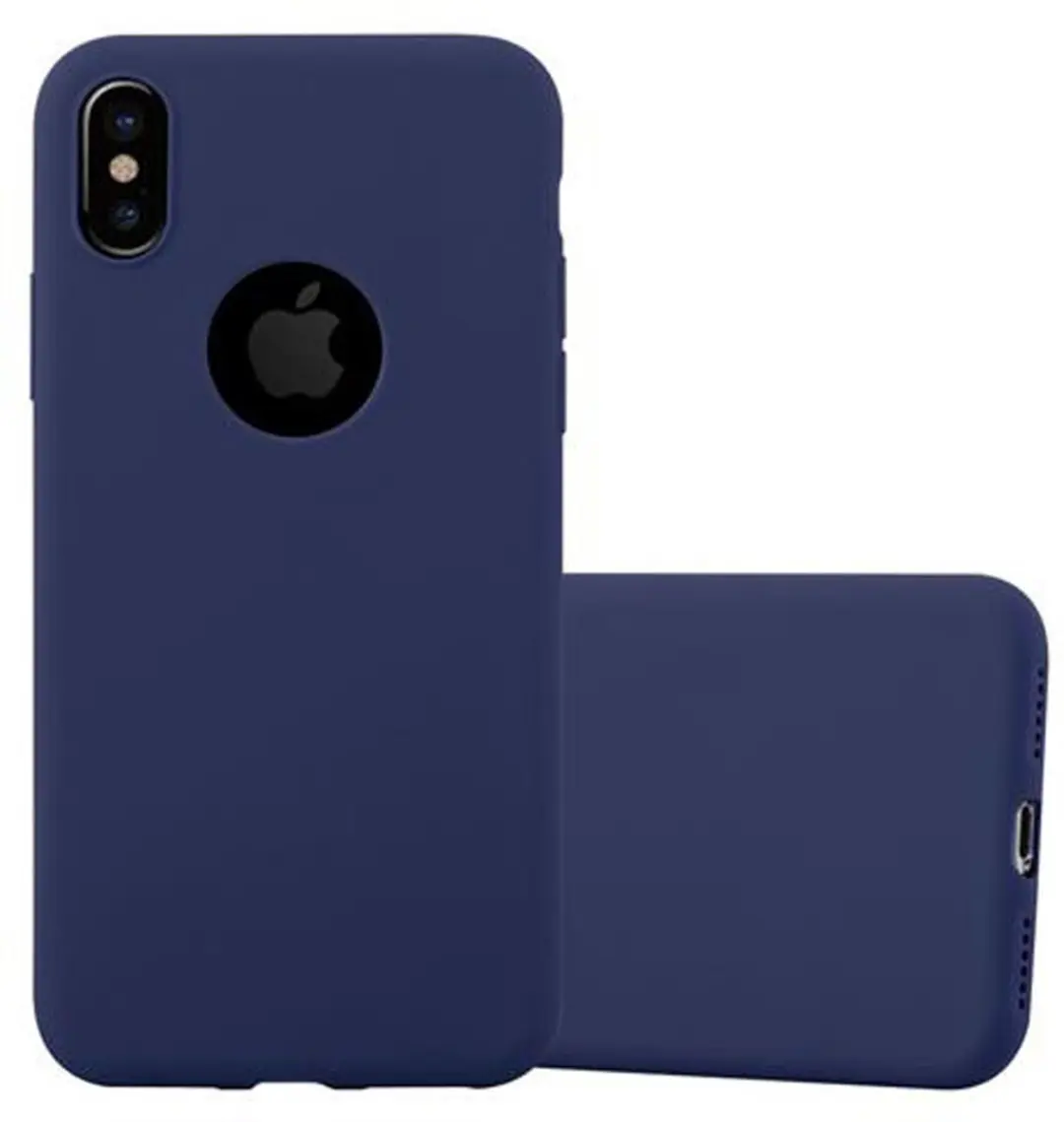 Cadorabo Hoesje geschikt voor Apple iPhone X / XS in CANDY DONKER BLAUW