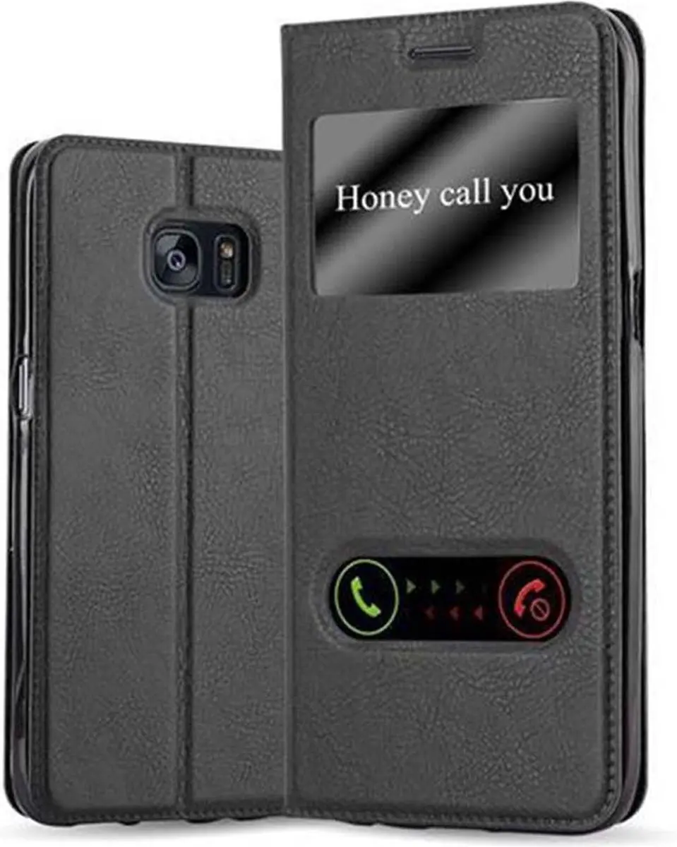 Cadorabo Hoesje geschikt voor Samsung Galaxy S7 EDGE in KOMEET ZWART