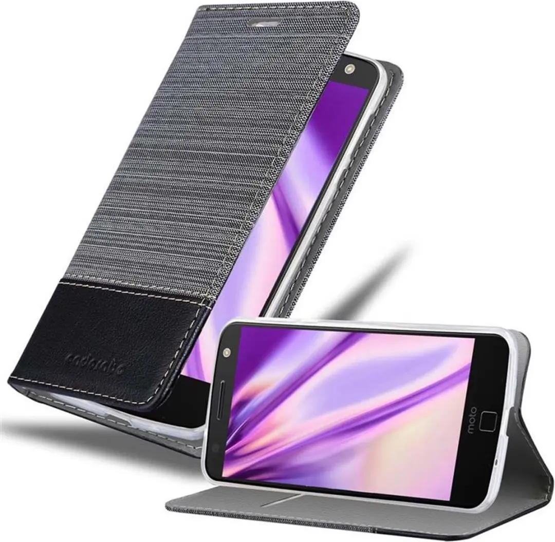 Cadorabo Hoesje geschikt voor Motorola MOTO Z in GRIJS ZWART