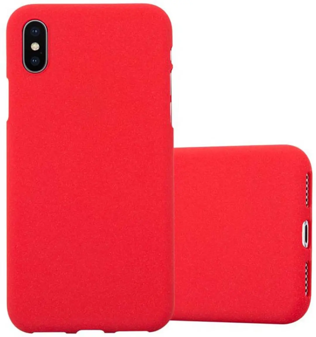 Cadorabo Hoesje geschikt voor Apple iPhone X / XS in FROST ROOD