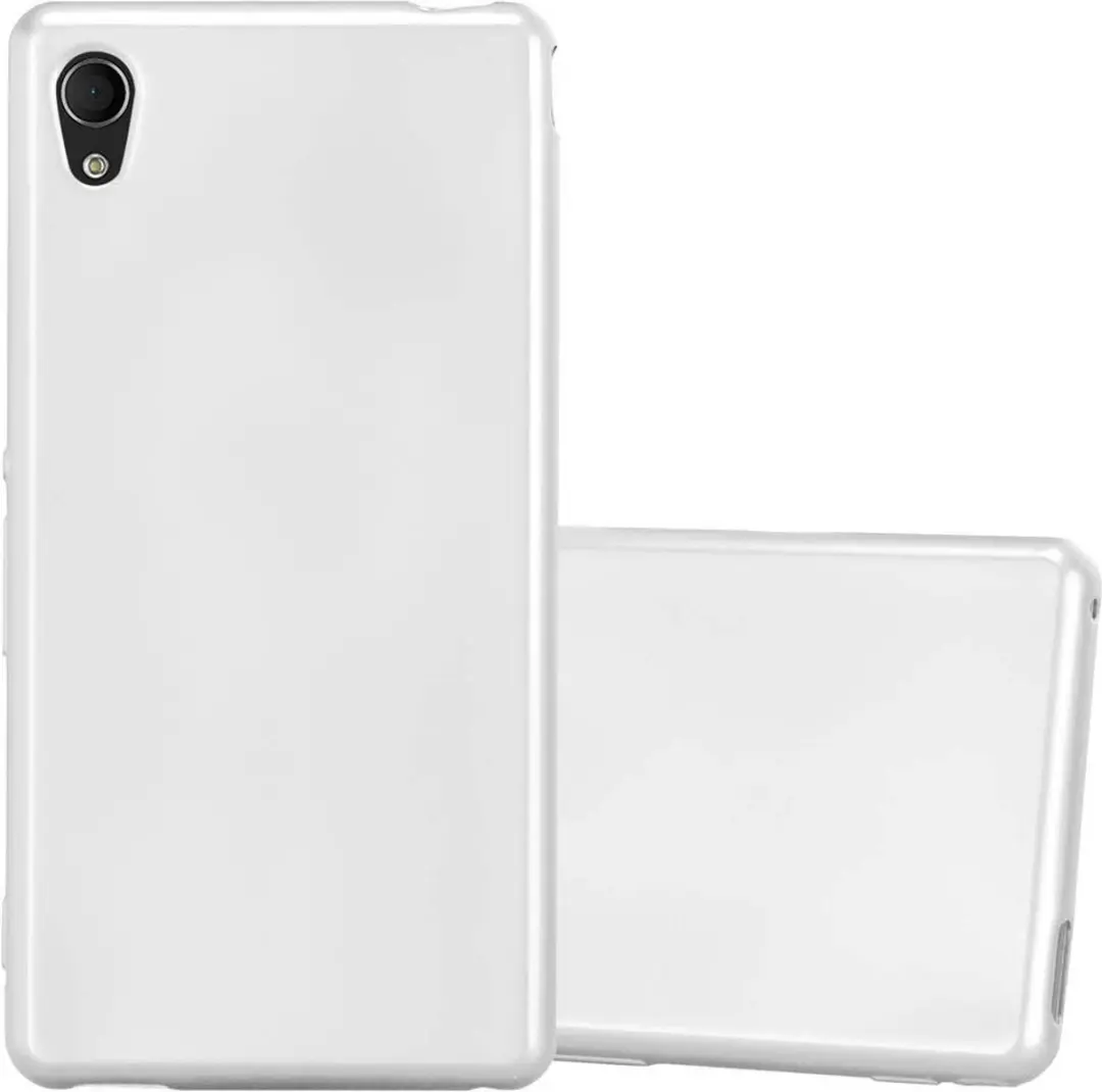 Cadorabo Hoesje geschikt voor Sony Xperia M4 AQUA in METALLIC ZILVER