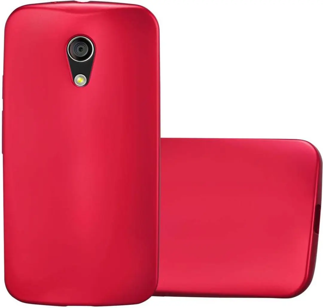 Cadorabo Hoesje geschikt voor Motorola MOTO G2 in METALLIC ROOD