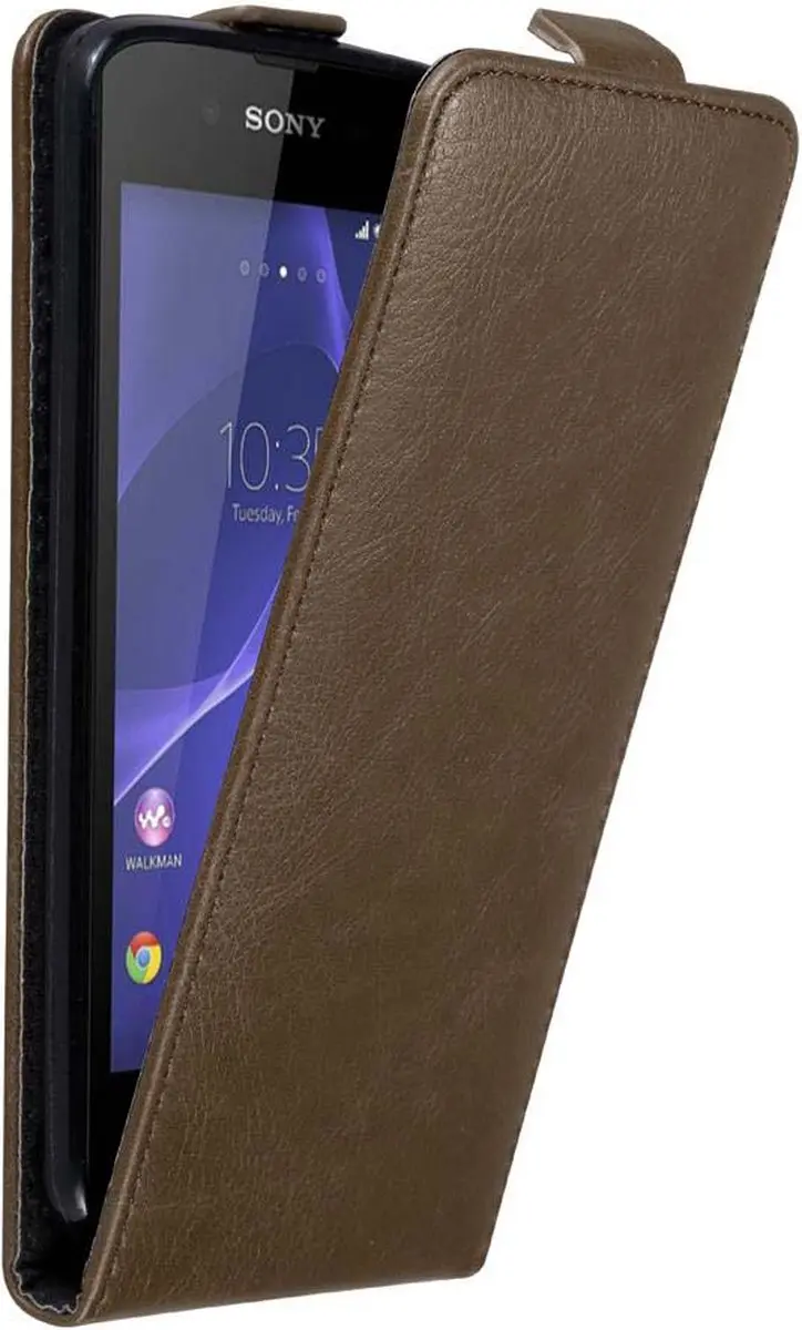 Cadorabo Hoesje geschikt voor Sony Xperia E3 in KOFFIE BRUIN