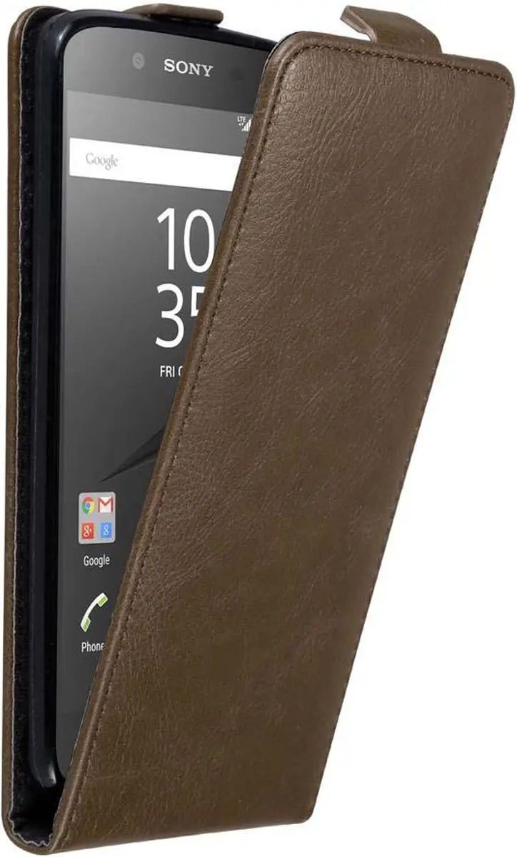 Cadorabo Hoesje geschikt voor Sony Xperia Z5 in KOFFIE BRUIN