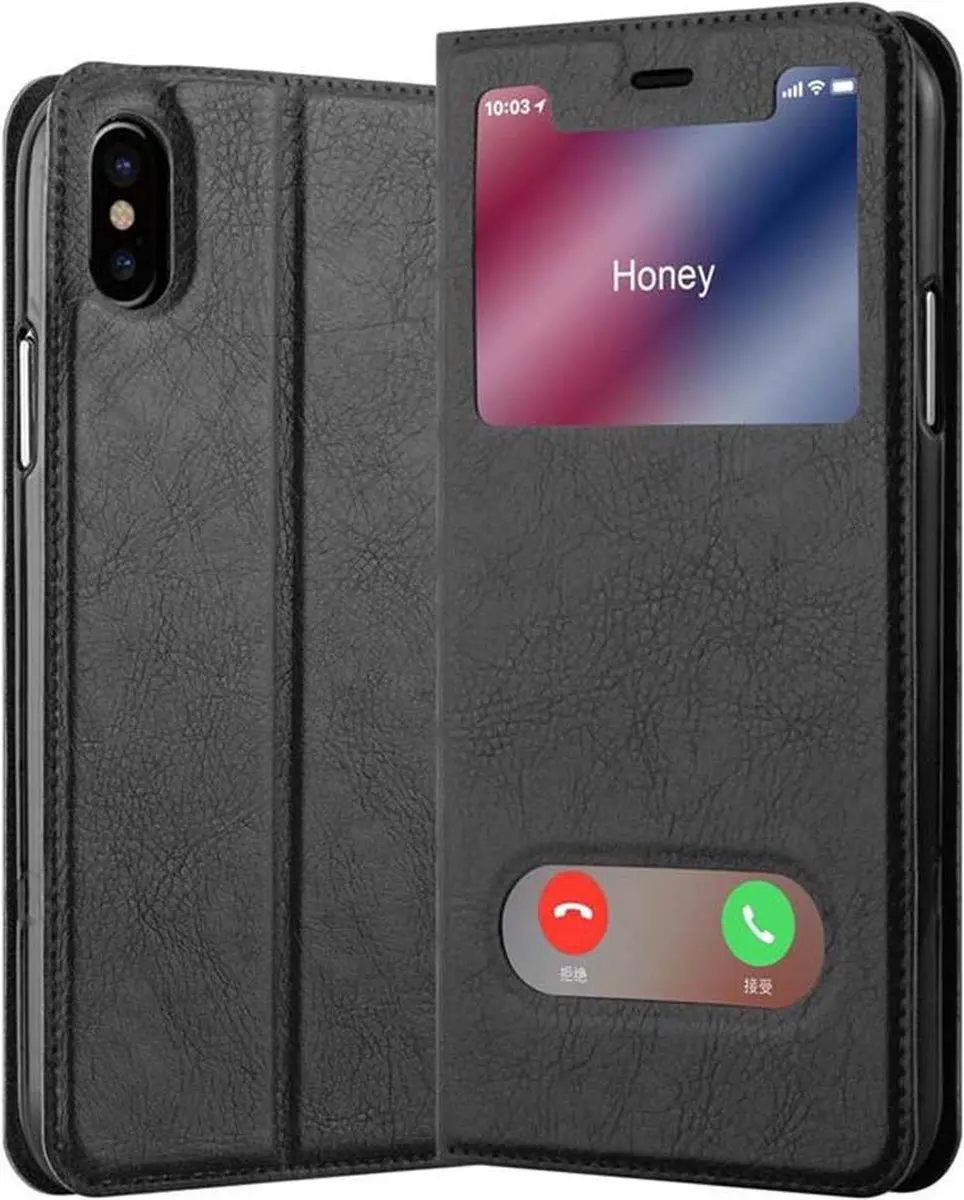 Cadorabo Hoesje geschikt voor Apple iPhone XS MAX in KOMEET ZWART