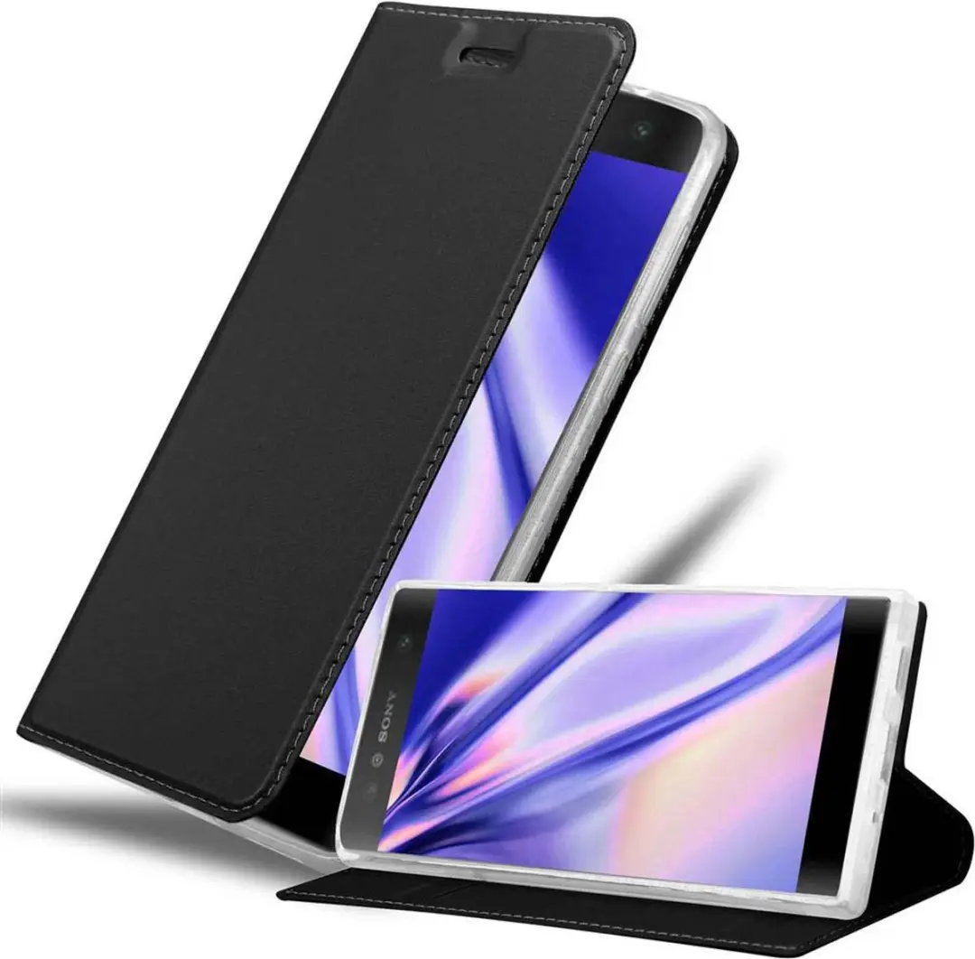 Cadorabo Hoesje geschikt voor Sony Xperia XA2 in CLASSY ZWART