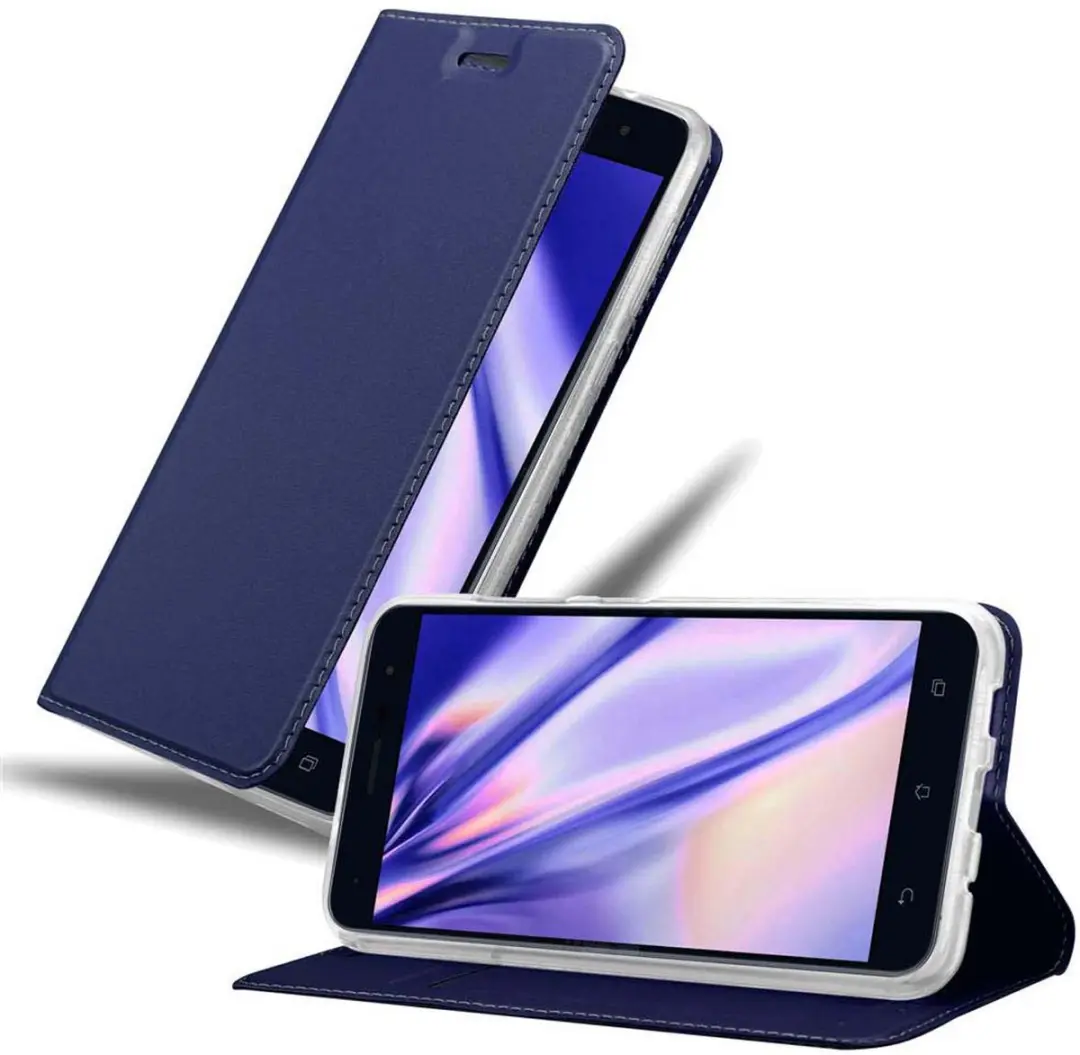 Cadorabo Hoesje geschikt voor Asus ZenFone 3 (5.5 Zoll) in CLASSY DONKER BLAUW