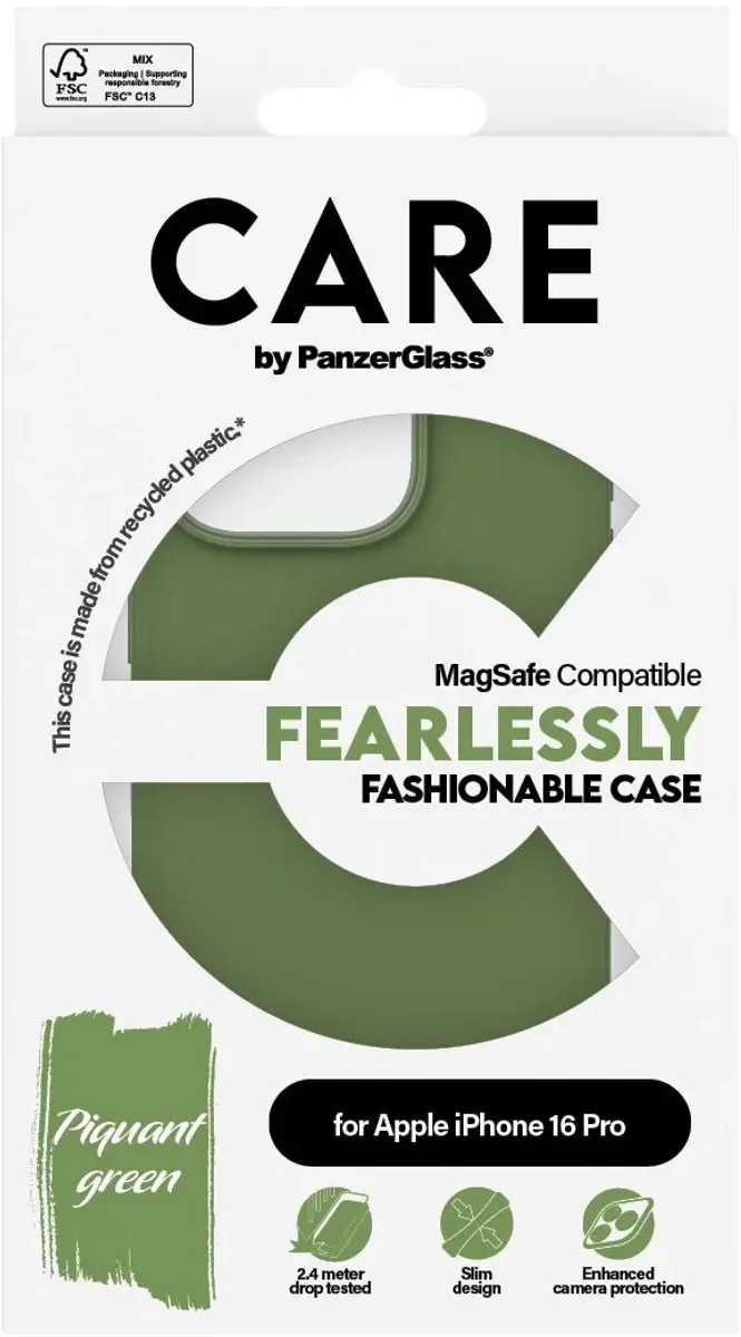 PanzerGlass CARE Fashion Hoesje iPhone 16 Pro - Groen - afbeelding 5 van 6