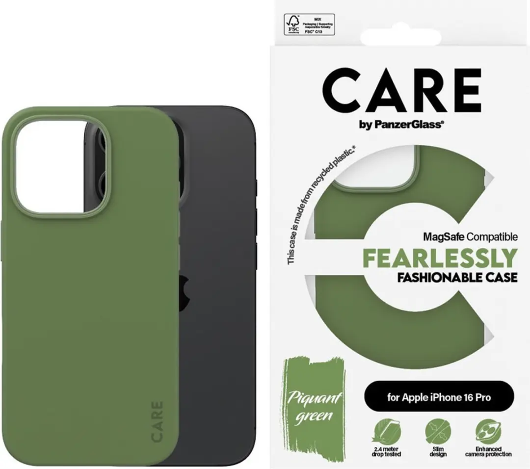 PanzerGlass CARE Fashion Hoesje iPhone 16 Pro - Groen - afbeelding 3 van 6