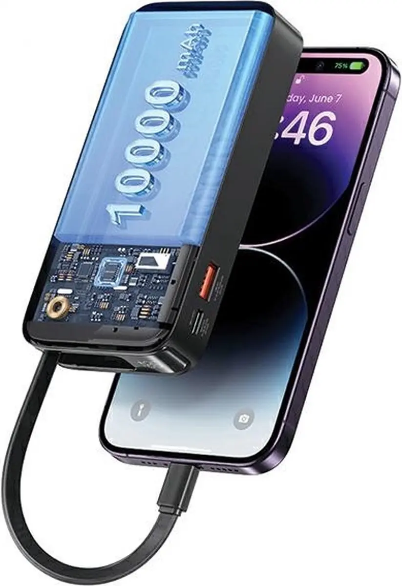 USAMS XY Series Powerbank 10000mAh - Lightning - Paars - afbeelding 3 van 6