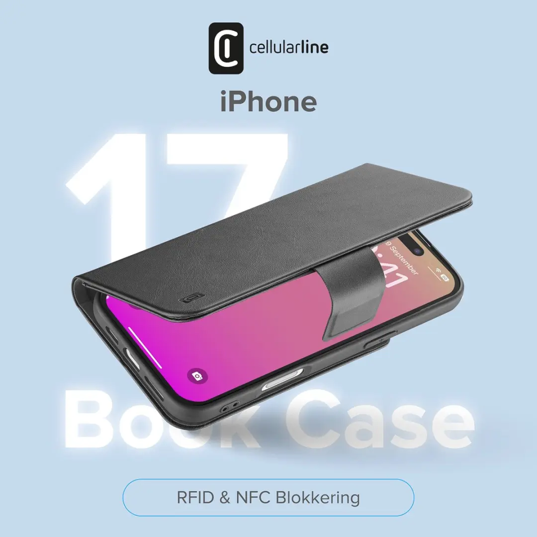 Cellularline Book Agenda 2 Hoesje iPhone 17 - Zwart - afbeelding 3 van 6