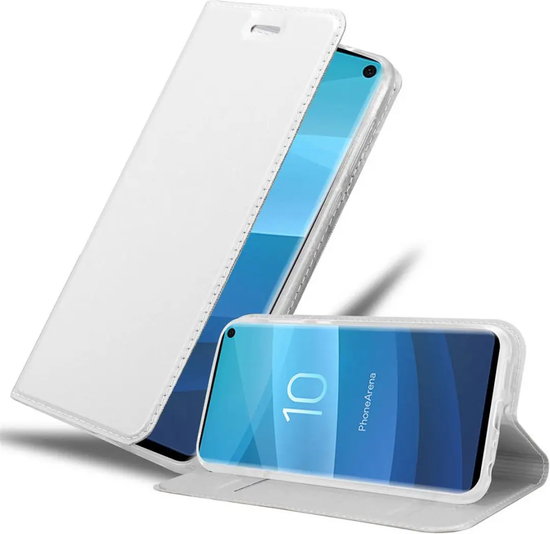 Cadorabo Hoesje geschikt voor Samsung Galaxy S10 4G in CLASSY ZILVER
